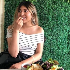 Zara Off The Shoulder Stripped Top Size Small